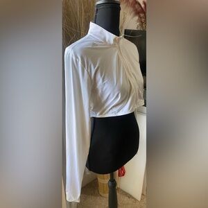 Adidas White Athletic Striped Crop Top